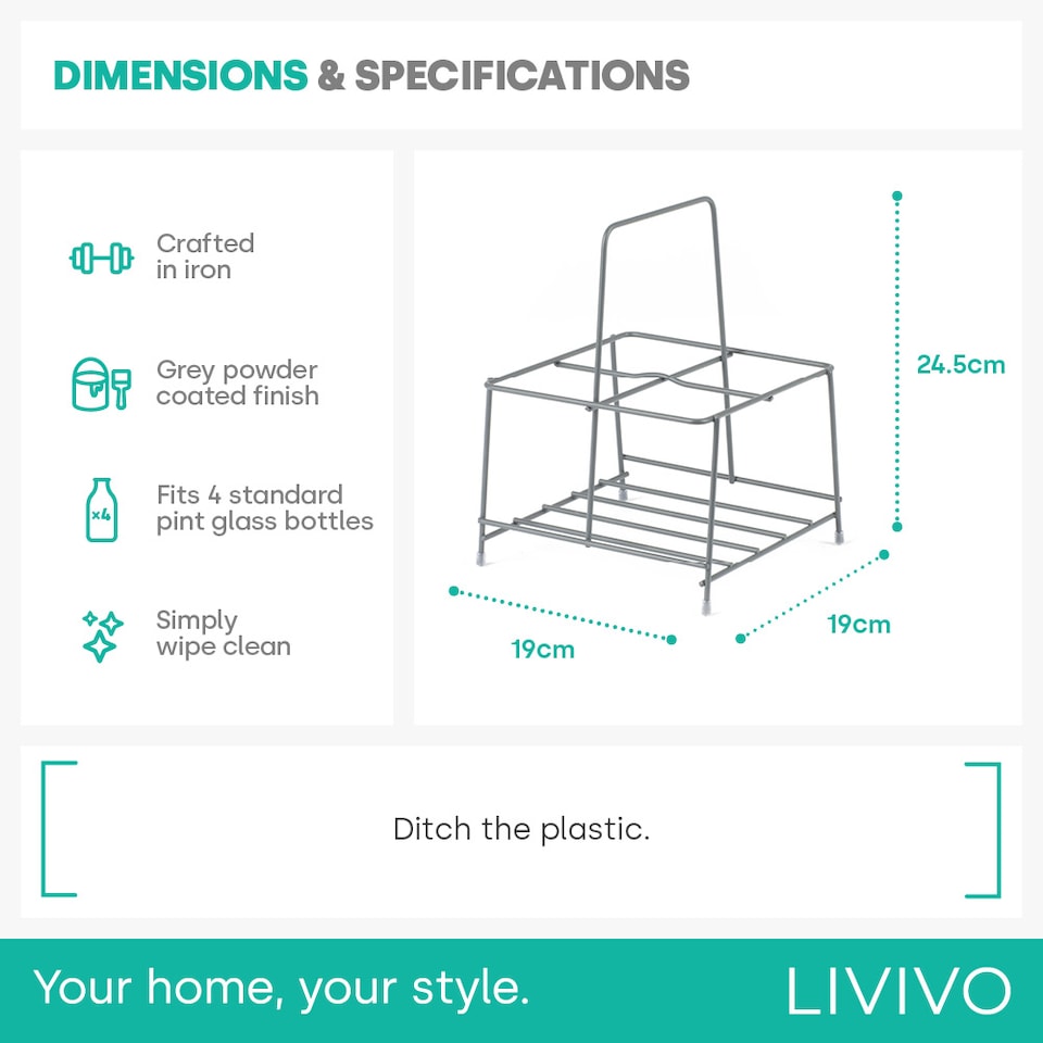 image 1 of Wire Milk Bottle Holder 4 BTL