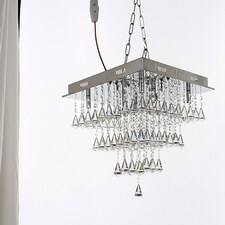 Parma 8 Light Square Flush Polished Chrome Square Ceiling Fitting