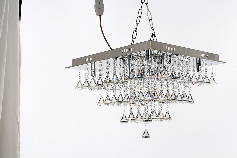 Parma 8 Light Square Flush Polished Chrome Square Ceiling Fitting