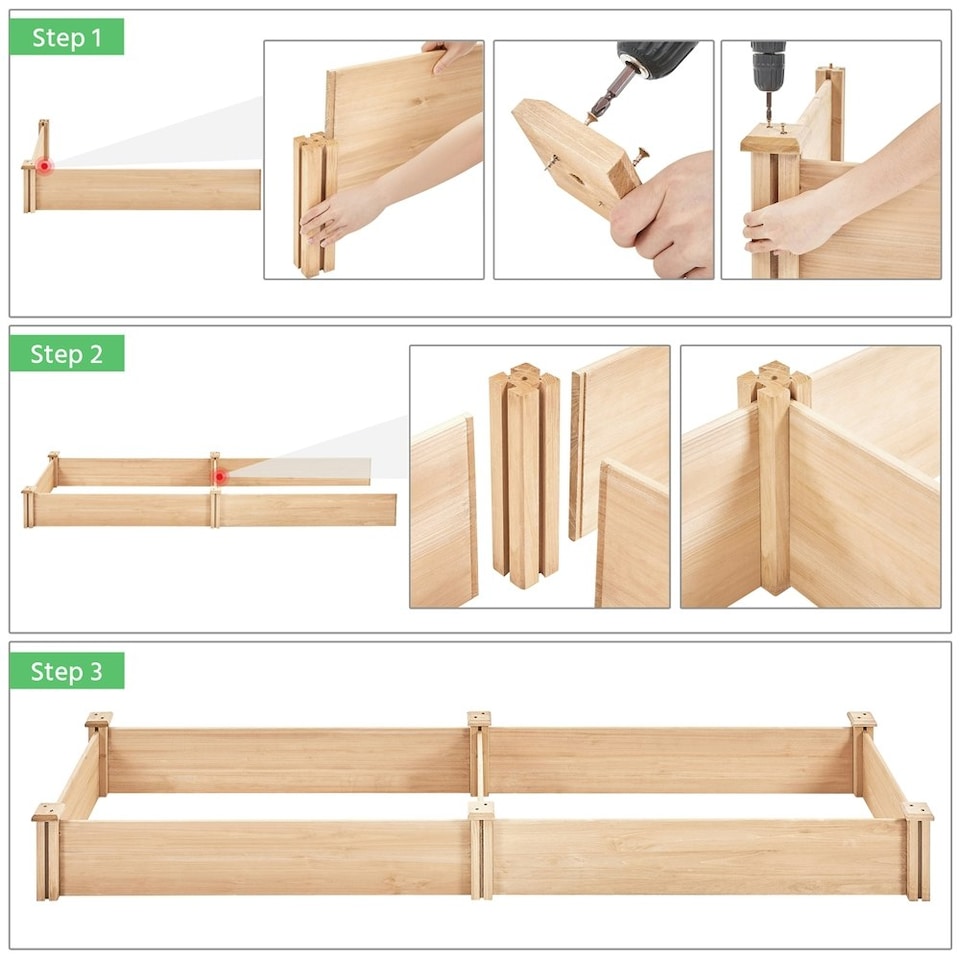 image 1 of Yaheetech Wooden Raised Garden Bed Wood