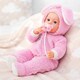 image 2 of BiBi Doll 20" Bunns Baby Doll Girl with Baby Pink Jumpsuit, Sounds & Dummy Toy
