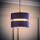 image 3 of ValueLights Sophia Pair of Small Navy 2 Tier Lamp Shades & Bulbs Blue