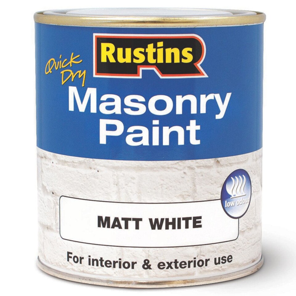 image 1 of Rustins Quick Dry Masonry Paint Matt White 250ml