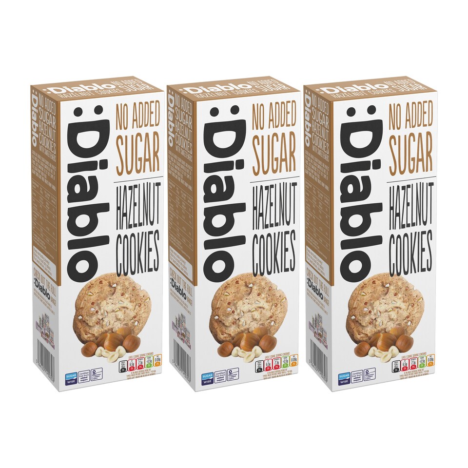 image 1 of Diablo No Added Sugar Hazelnut Cookies 135g 3 Pack