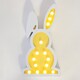 image 1 of Yellow Easter Bunny Wooden LED Light Decoration 32.5cm
