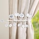 image 1 of Set of 2 White Leaf Curtain Tie Backs
