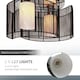 image 5 of HOMCOM Flush Mount Ceiling Light w/ Wire Drawing Lampshade Chrome Finish Black