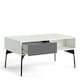 image 4 of Fur Coffee Table with 1 Drawer in Grey and White