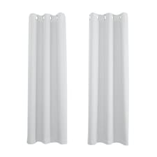 Grey Eyelet Curtains - Thermal Blackout Curtains  - 66 x 72 Inch Drop - 2 Panel Grey