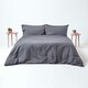 image 3 of Homescapes Dark Grey Linen Deep Fitted Sheet, Super King Grey | Super King