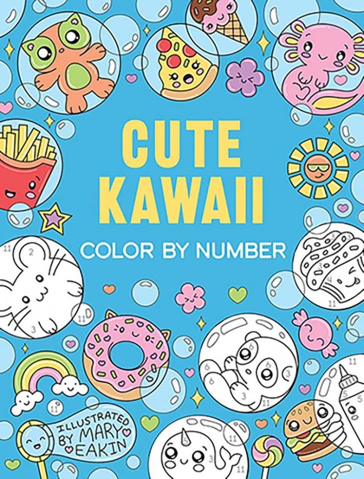 Cute Kawaii Color by Number by Mary Eakin