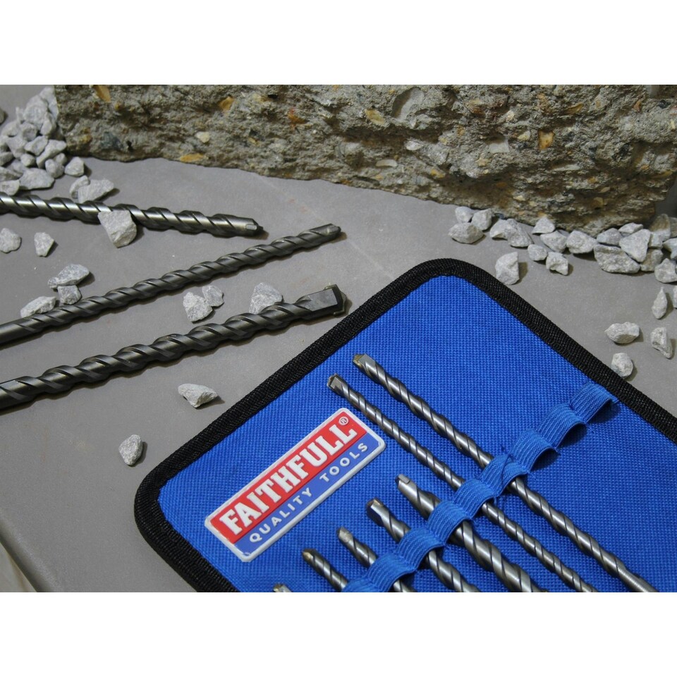 image 1 of Faithfull Sds Plus Drill Bit Sets - Multi Colour - 10 Piece 5.5-12mm