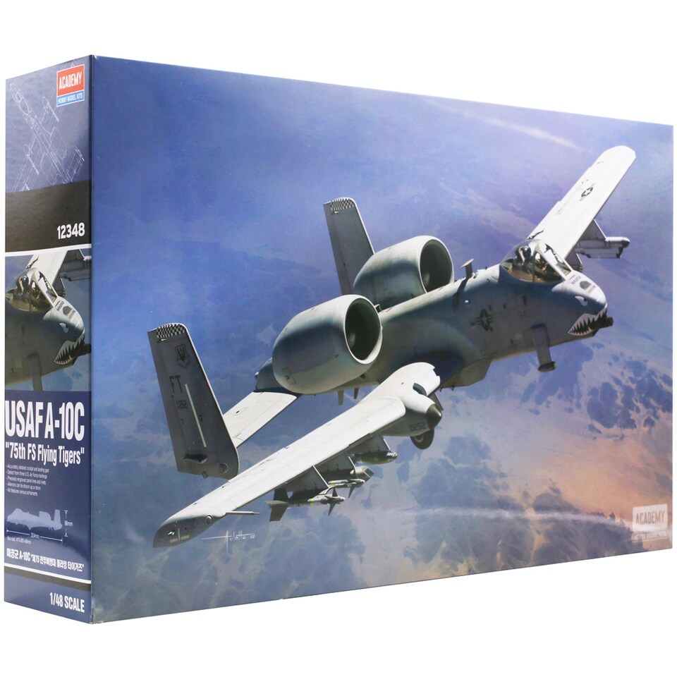 image 1 of Academy USAF A-10C 75th FS Flying Tigers Military Aircraft Model Kit Scale 1-48