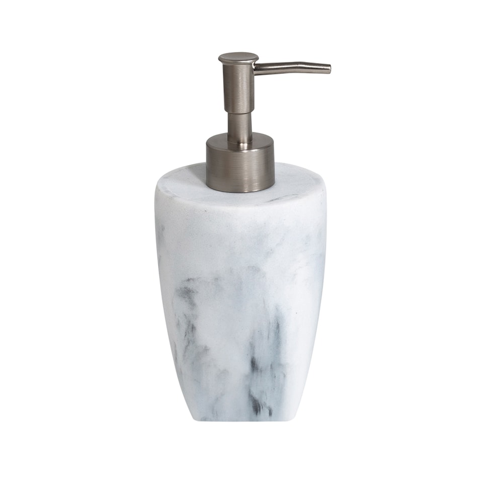 image 1 of Showerdrape Octavia White Marble & Chrome Liquid Soap Dispenser | White | 1