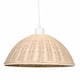 image 2 of First Choice Lighting Set of 2 Colette Rattan Dome Pendant Lightshades Brown