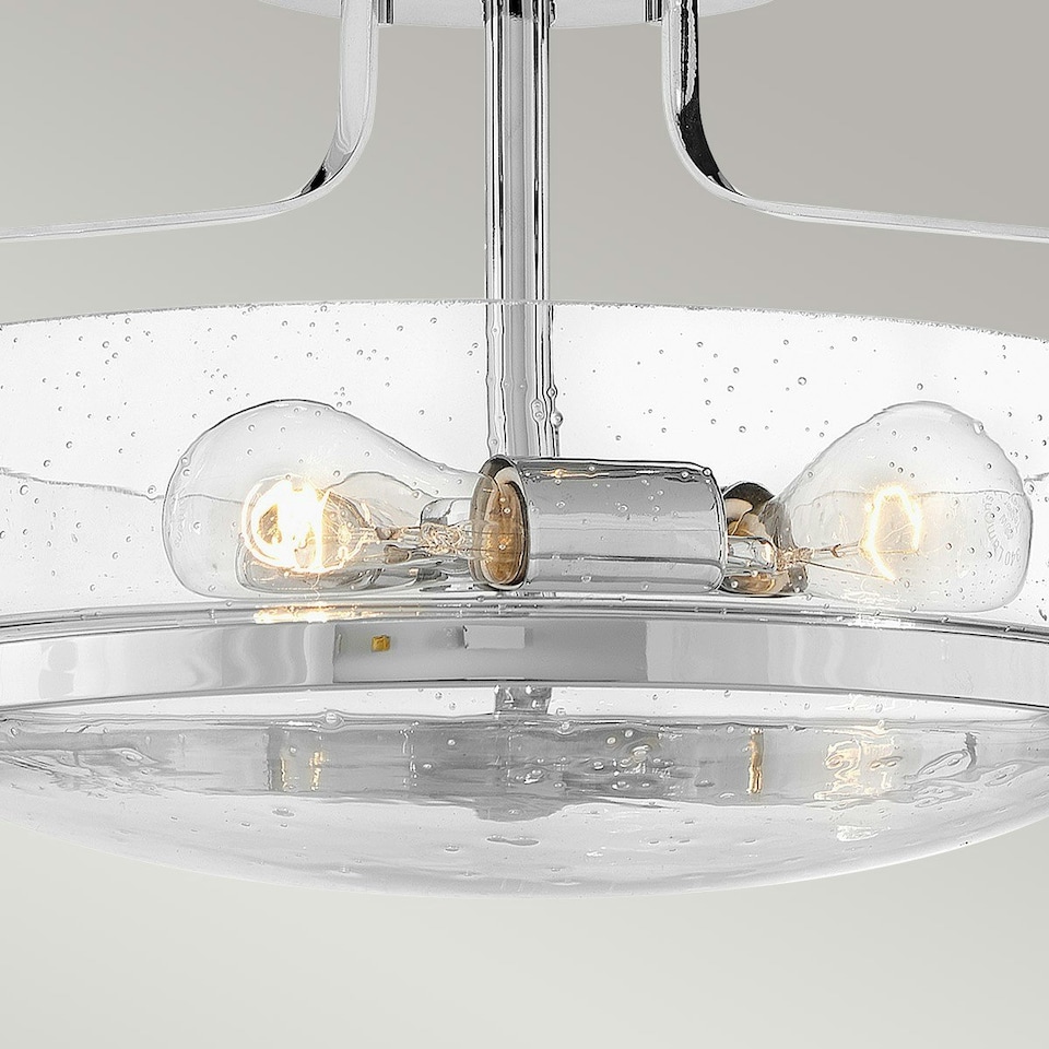 image 1 of Harper 3 Light Bowl Semi Flush Ceiling Light, Polished Chrome
