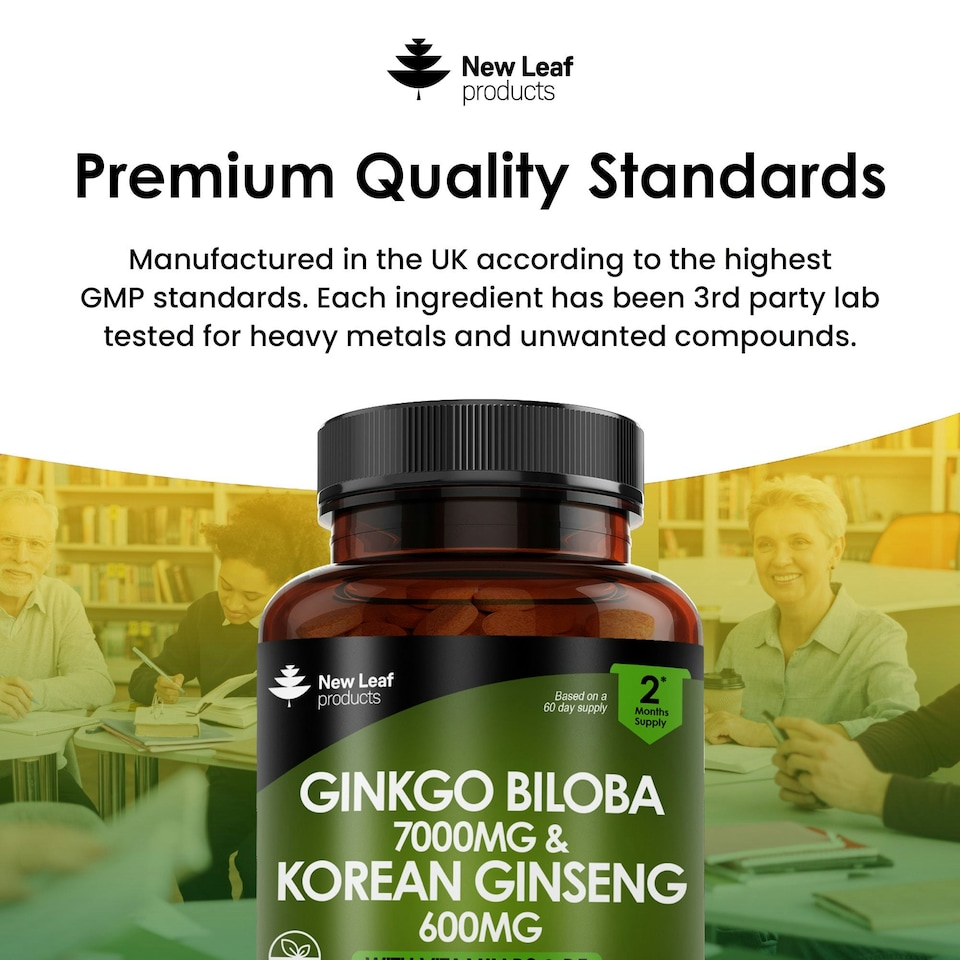 image 1 of Ginkgo Biloba, Korean Ginseng Tablets