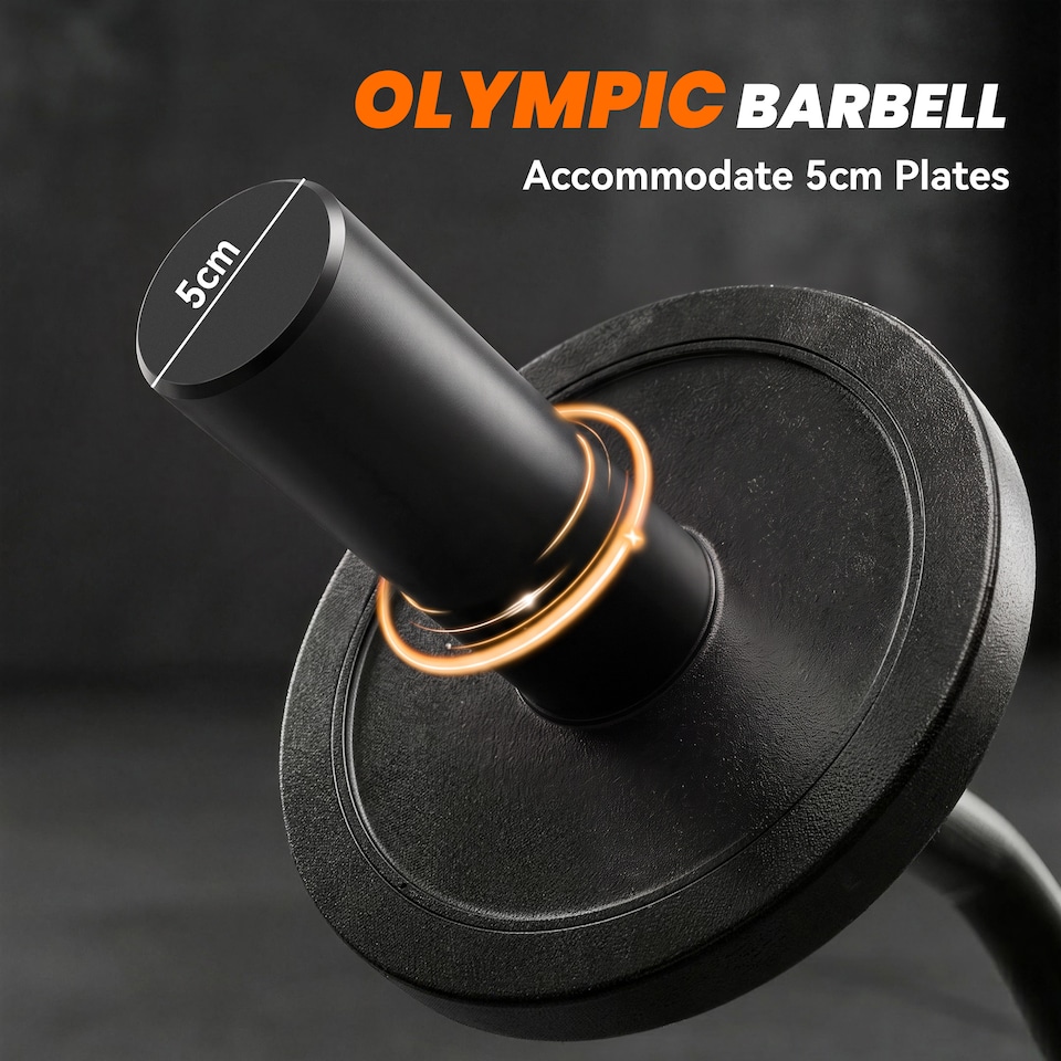 image 1 of SPORTNOW 4ft Olympic EZ Curl Bar, Barbell Bar for 2" Weight Plates, Black