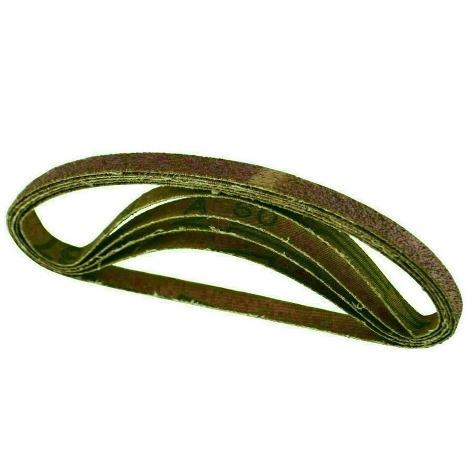 image 1 of Belt Power Finger File Sander Abrasive Sanding Belts 330mm x 10mm 60 Grit 50pk