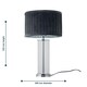 image 9 of Set of 2 Aura - Chrome Table Lamps with Grey Pleated Velvet Shades Chrome | Grey