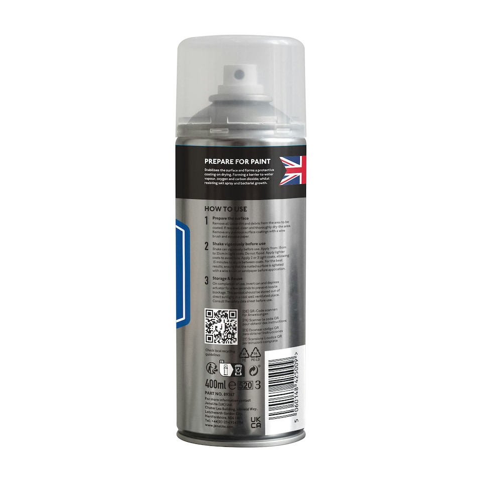 image 1 of Jenolite Ready to Paint Rust Converter Spray - 400ml - 2-Pack