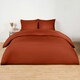 image 1 of OHS Soft Cosy Microfibre Plain Duvet Cover and Pillowcase Set Orange | Rust | Double
