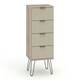 image 4 of Augusta Driftwood, 4 Drawer Narrow Chest Of Drawers Cream
