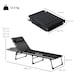 image 7 of Outsunny 2 Pcs Folding Beach Chair Chaise Lounge 4 Adjustable Positions, Black