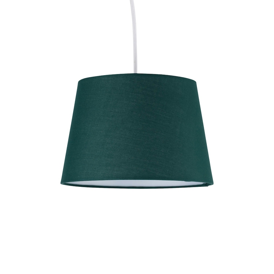 image 1 of Dark Green Cotton 23cm Tapered Cylinder Pendant or Lamp Shade Green