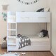 image 2 of Billie Single Bunk Bed White With Pull Out Trundle | White | Single