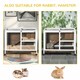 image 7 of PawHut Wood Rabbit Hutch Bunny Cage Pet House Indoor W/ Tray Ramp, Brown