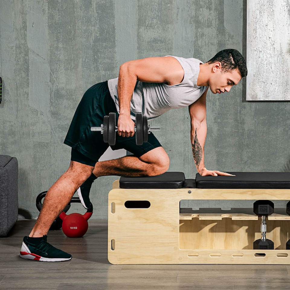 image 1 of HOMCOM 20KG Adjustable Dumbbells Weight Set Hand Weight for Body Fitness