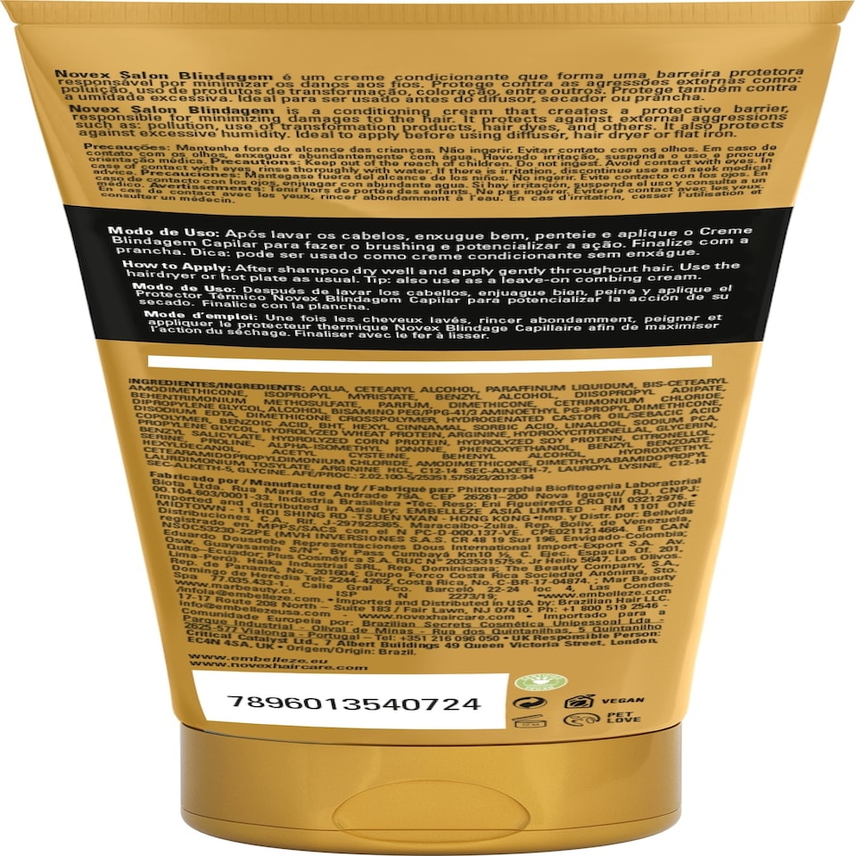 image 1 of Novex Salon Blindagem Thermo Protector Leave-In Hair Treatment 400g