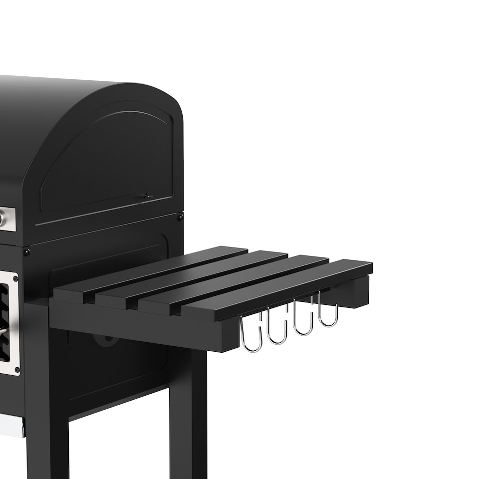 image 1 of Woodland Grill Heavy Duty Charcoal BBQ Grill with Foldable Side Shelves, Black - OC01CBQ5032 | Black | 1