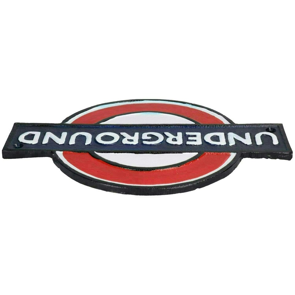 image 1 of London Underground Cast Iron Sign Plaque Door Wall House Fence Gate Garden