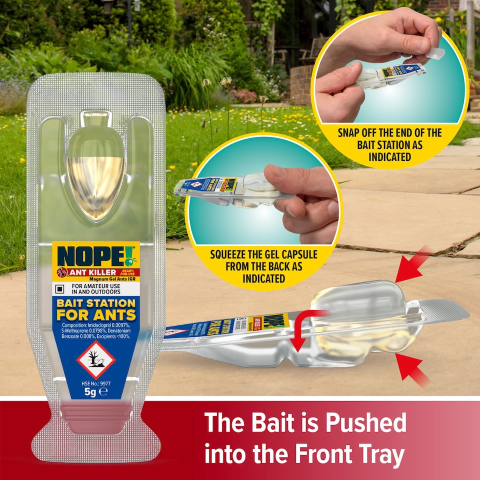 image 1 of NOPE Ant Killer Bait Station ( 1 Box x 3 Pack ) Traps for Indoor & Outdoor. Eradicates Ants and their Colony & Nest