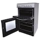 image 3 of Statesman EDC50S Fan Assisted Double Oven Electric Cooker, 4 Zone Ceramic Hob, 50cm Wide, Silver,H:900 x W:500 x D600 (MM)