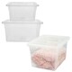 image 1 of 1 x 96 Litre Strong Clear Transparent Storage Container Ideal For Clothes & Books Clear