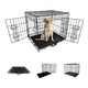 image 1 of Straame 42" Folding Metal Dog Crate Black