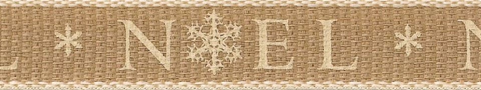 Berisfords Ivory 25mm Noel Christmas Ribbon for Dressmaking - per metre