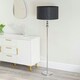 image 2 of ValueLights Marissa Black Fabric Drum Shade with Chrome Stacked Ball Floor Lamp Black
