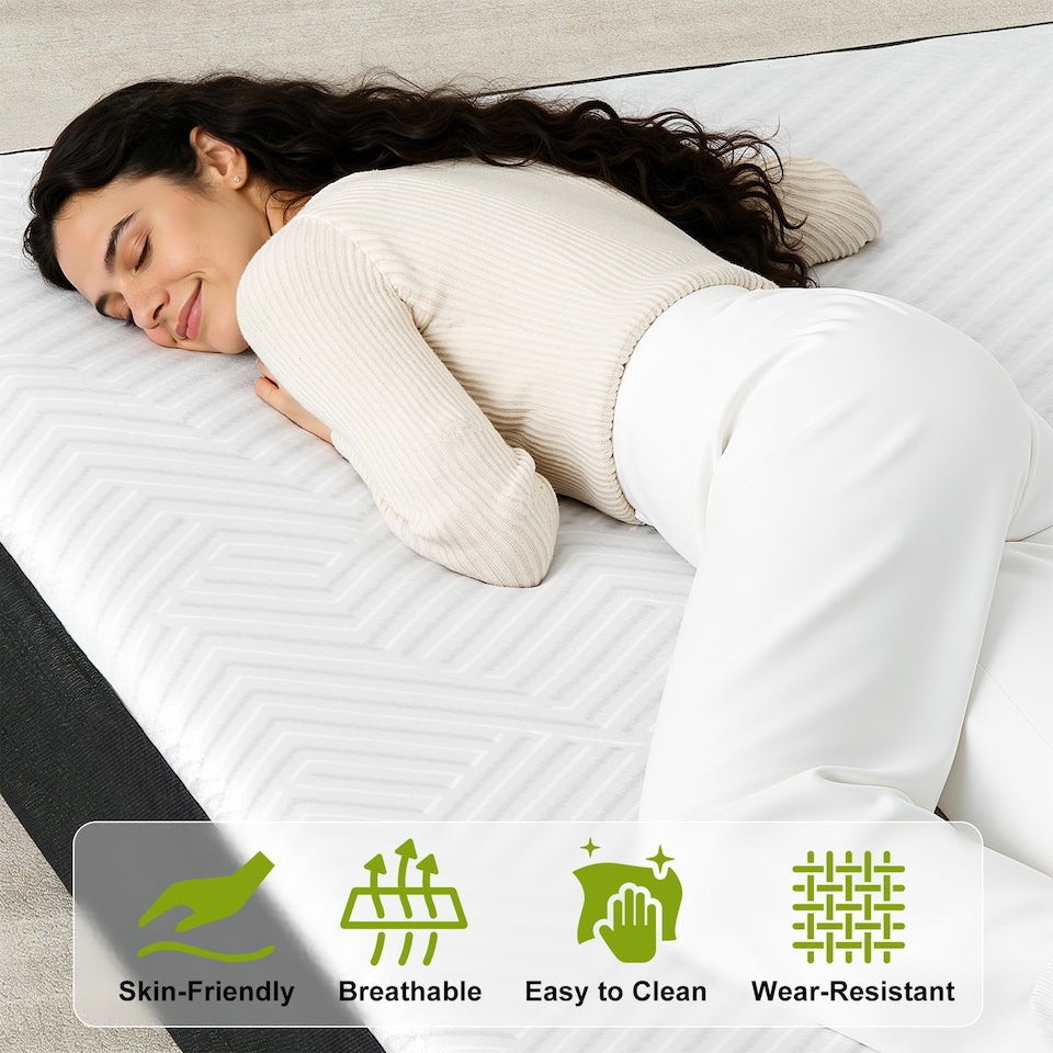 image 1 of Rattantree Folding Floor Mattress Memory Foam Futon Bed Removable Cover,15CM