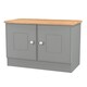 image 4 of Albert Compact 2 Door Cupboard in Dusk Grey & Riviera Oak (Ready Assembled) | Grey | Dusk Grey & Riviera Oak