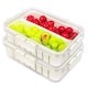 image 1 of SPARES2GO Food Storage Containers with Securing Clips Lid and 2 Removable Divider Compartments (Small, Pack of 2)