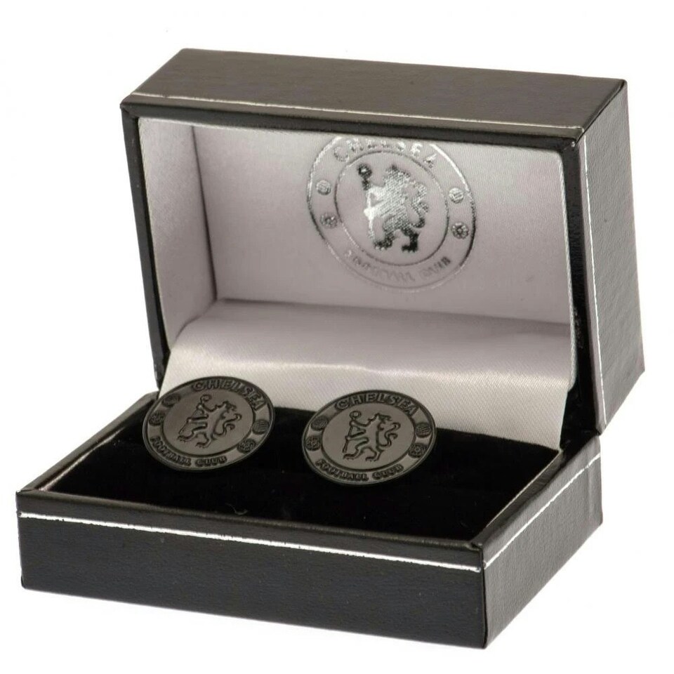 image 1 of Chelsea FC Ion Plated Cufflinks - Black - One Size