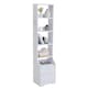 image 1 of Living and Home 5-Tier Slim Storage Shelving Unit with Lockable Drawer - White
