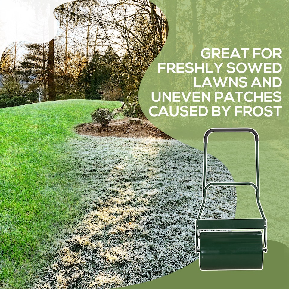image 1 of Outsunny 40L Lawn Roller Grass Ground Garden Push  Tow Landscaping Erasing Sod
