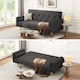 image 6 of Yaheetech Fabric Convertible Sofa Bed with 2 Bolster Pillows-Black