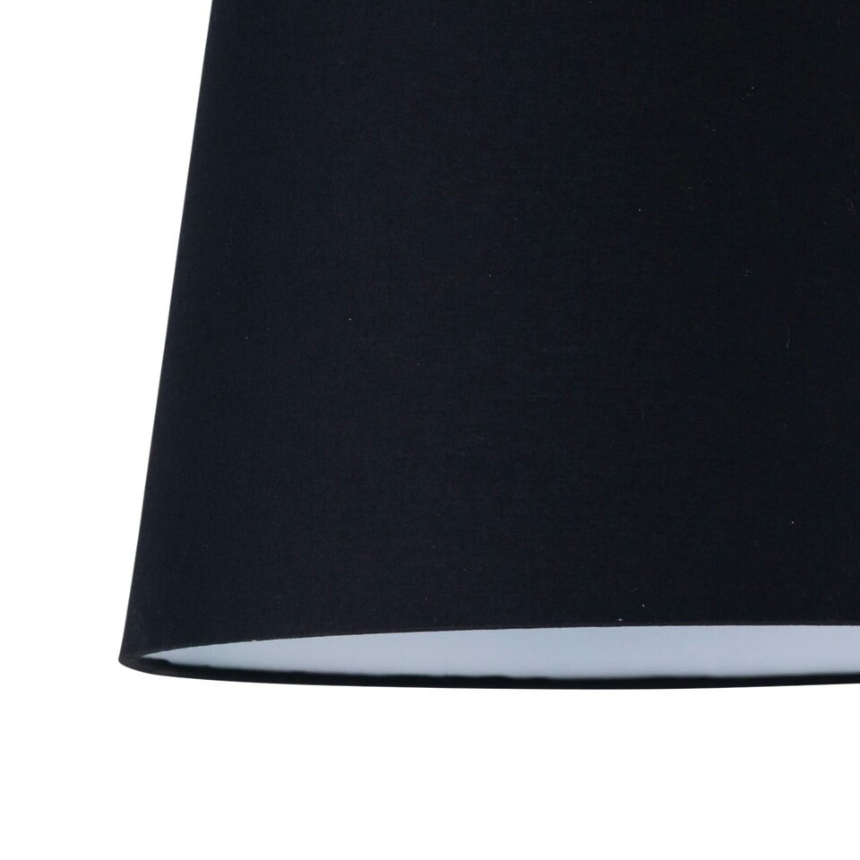 image 1 of Set of 2 Light Oak Table Lamp or Bedside Lights with Black Shades Brown | Black