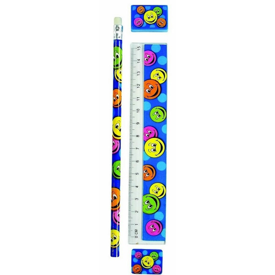 image 1 of Playwrite Happy Face Stationery Set - Multicoloured - One Size